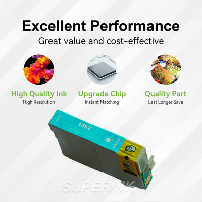 Compatible Epson T126220 Cyan Inkjet Cartridge By Superink