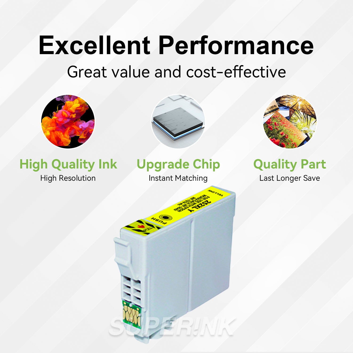 Compatible Epson T252XL Yellow Ink Cartridge,High Yield By Superink