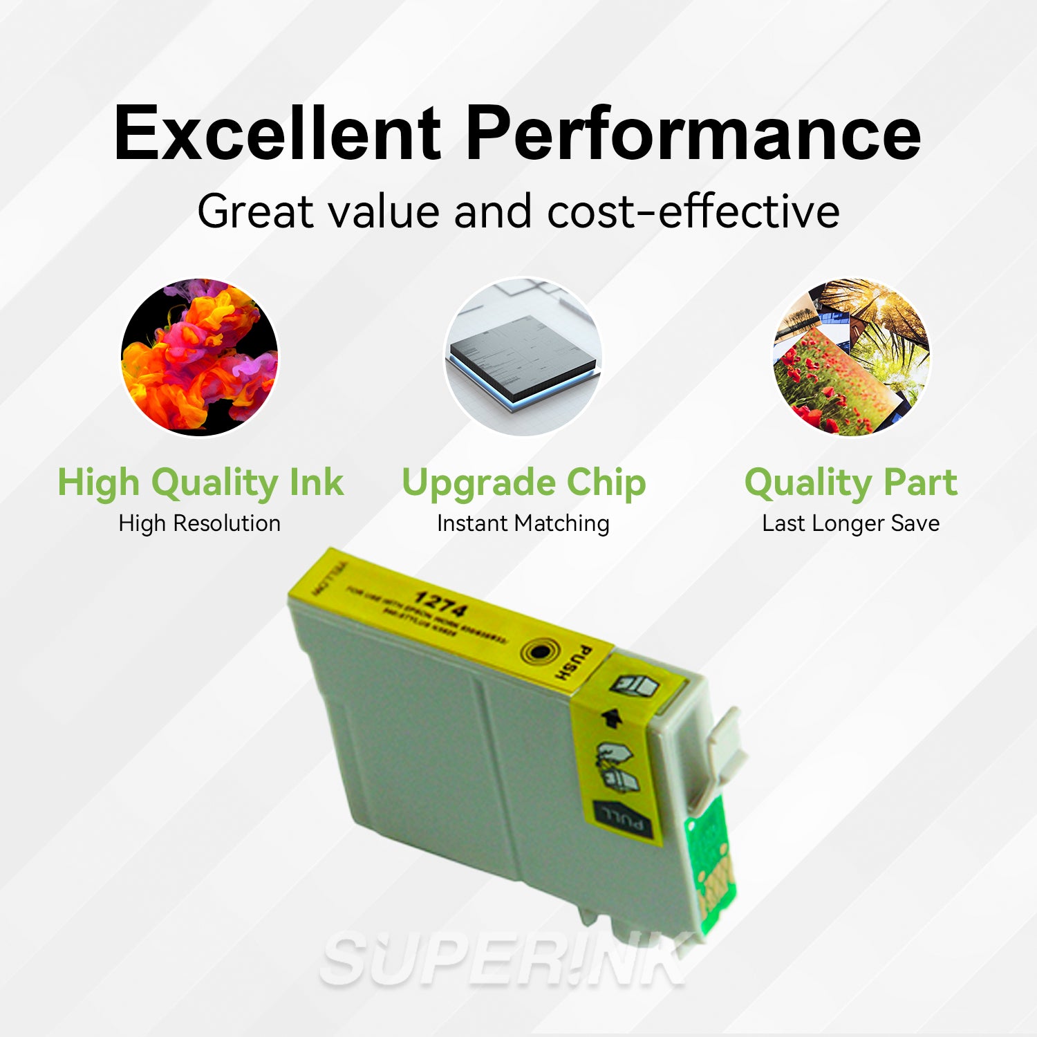 Compatible Epson 127 (T127420) Yellow Inkjet Cartridge By Superink