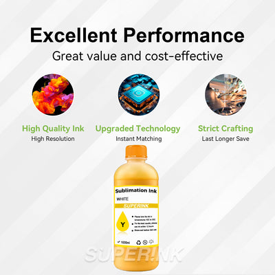 Sublimation Ink 1000ML Yellow for Epson Desktop and Wide Format By Superink