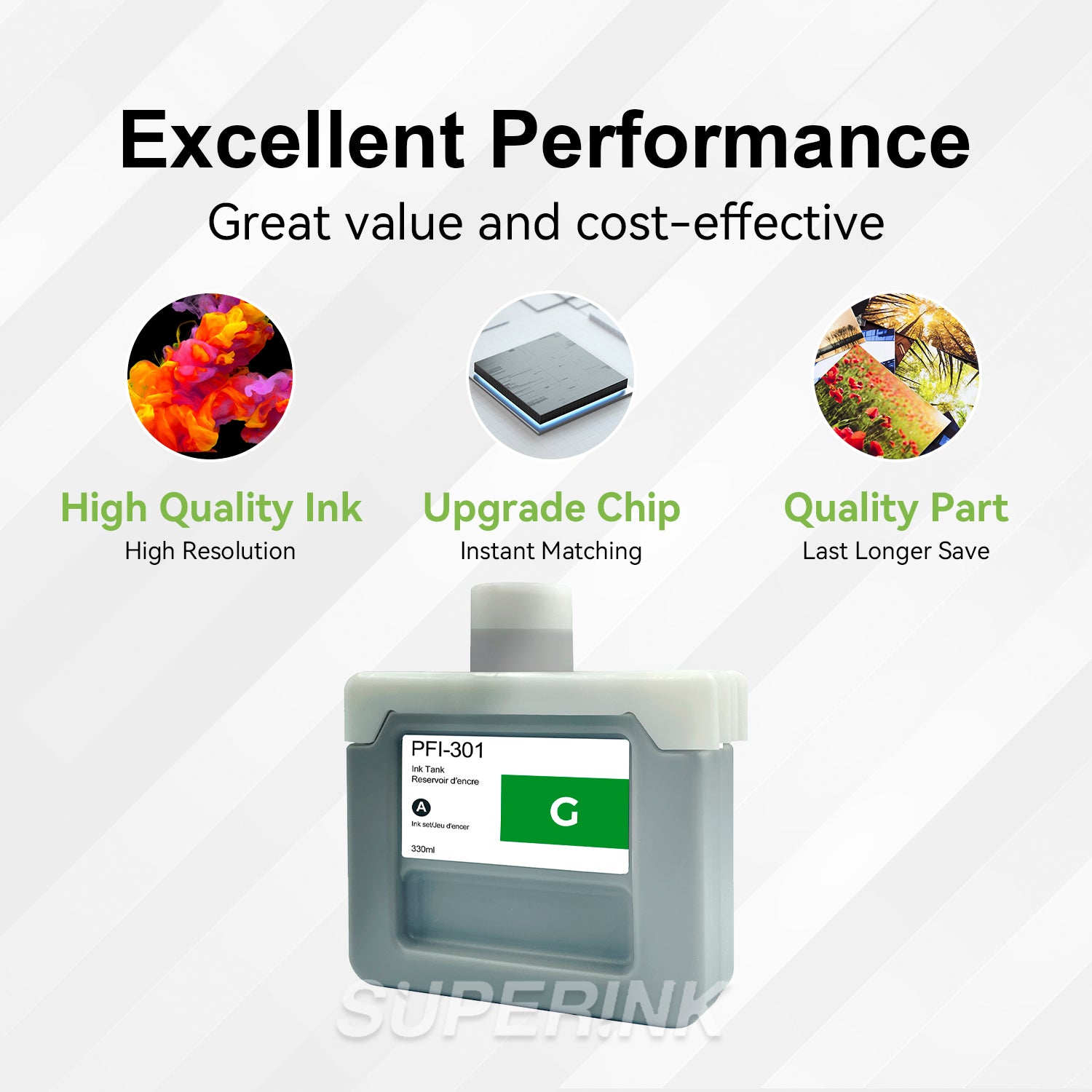 Compatible Canon PFI-301G 330ml Green Ink