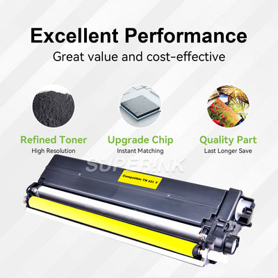 Compatible Brother TN431 Yellow Toner Cartridge By Superink
