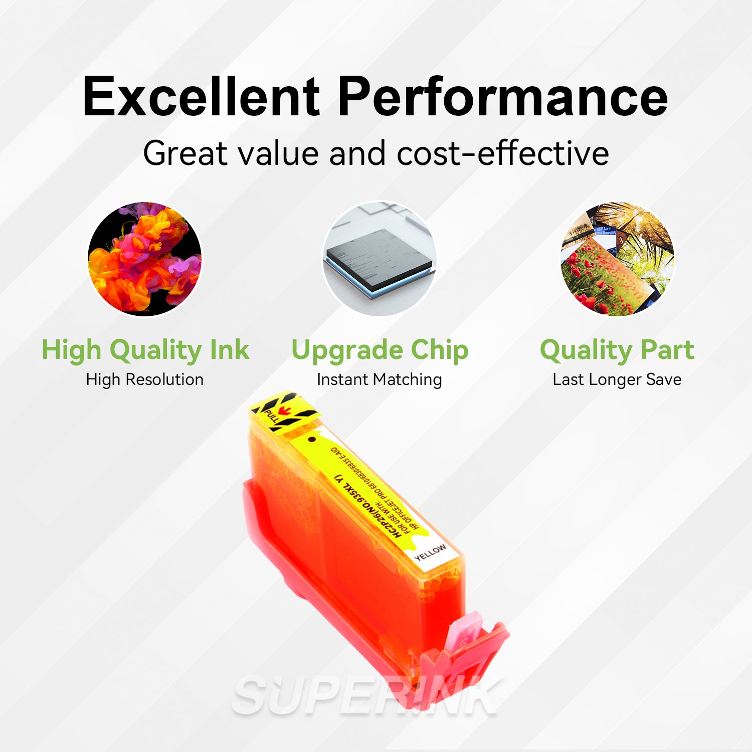 Cartouche d'encre compatible HP 935XL (HP C2P26AN) jaune à haut rendement par Superink