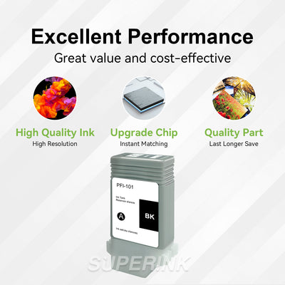 Compatible Canon PFI-101BK Black Ink Cartridge By Superink