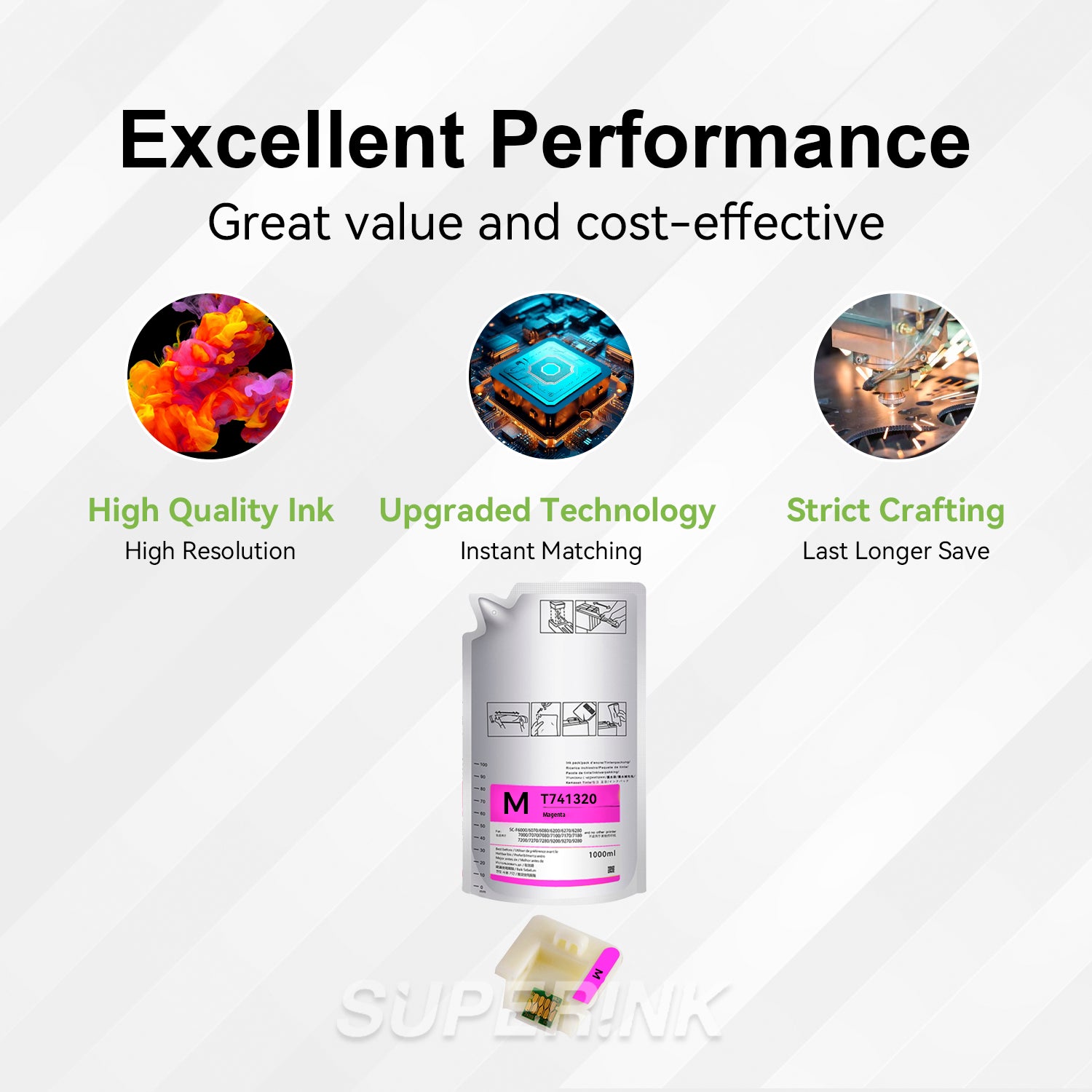 Compatible Epson T741320 DS Ink Pack, 1 Liter - Magenta By Superink