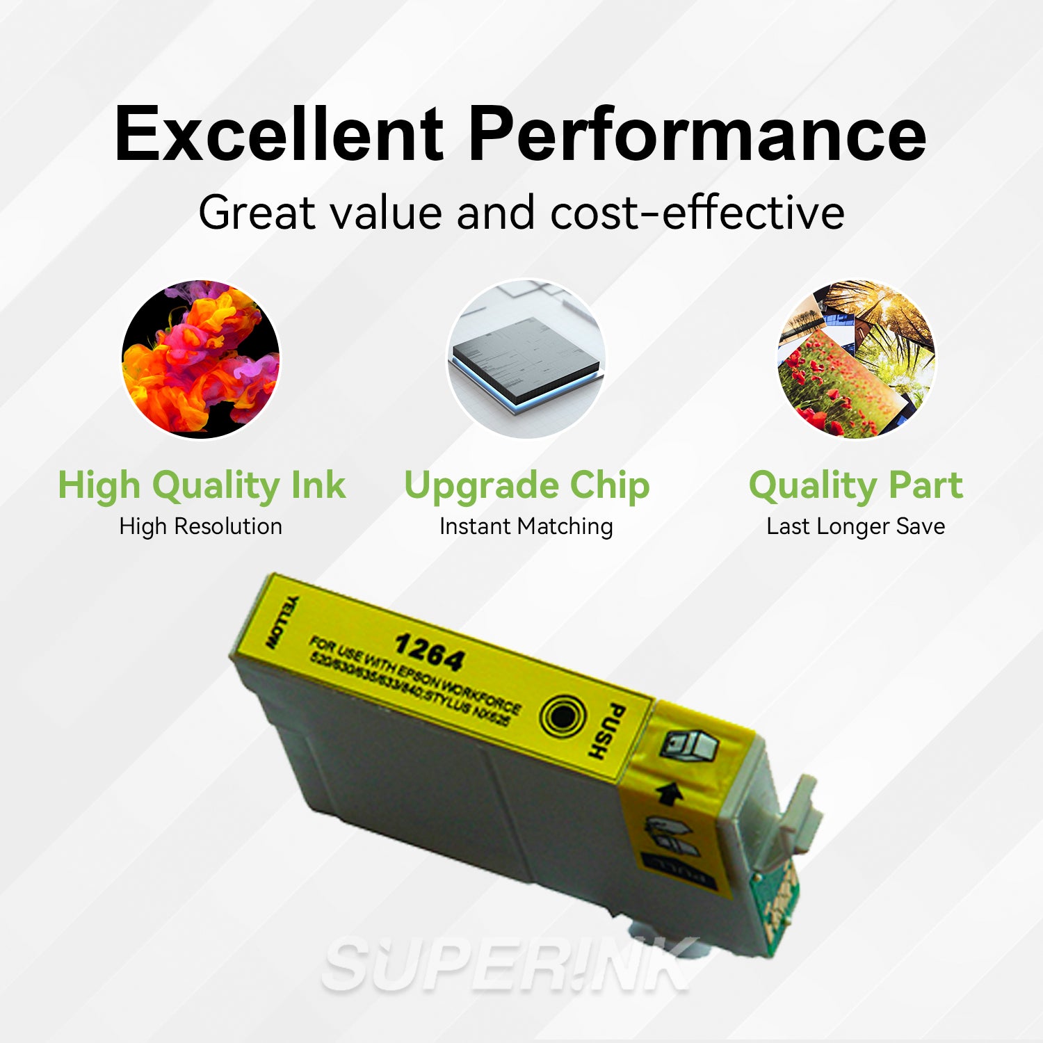 Compatible Epson T126420 Yellow Inkjet Cartridge By Superink