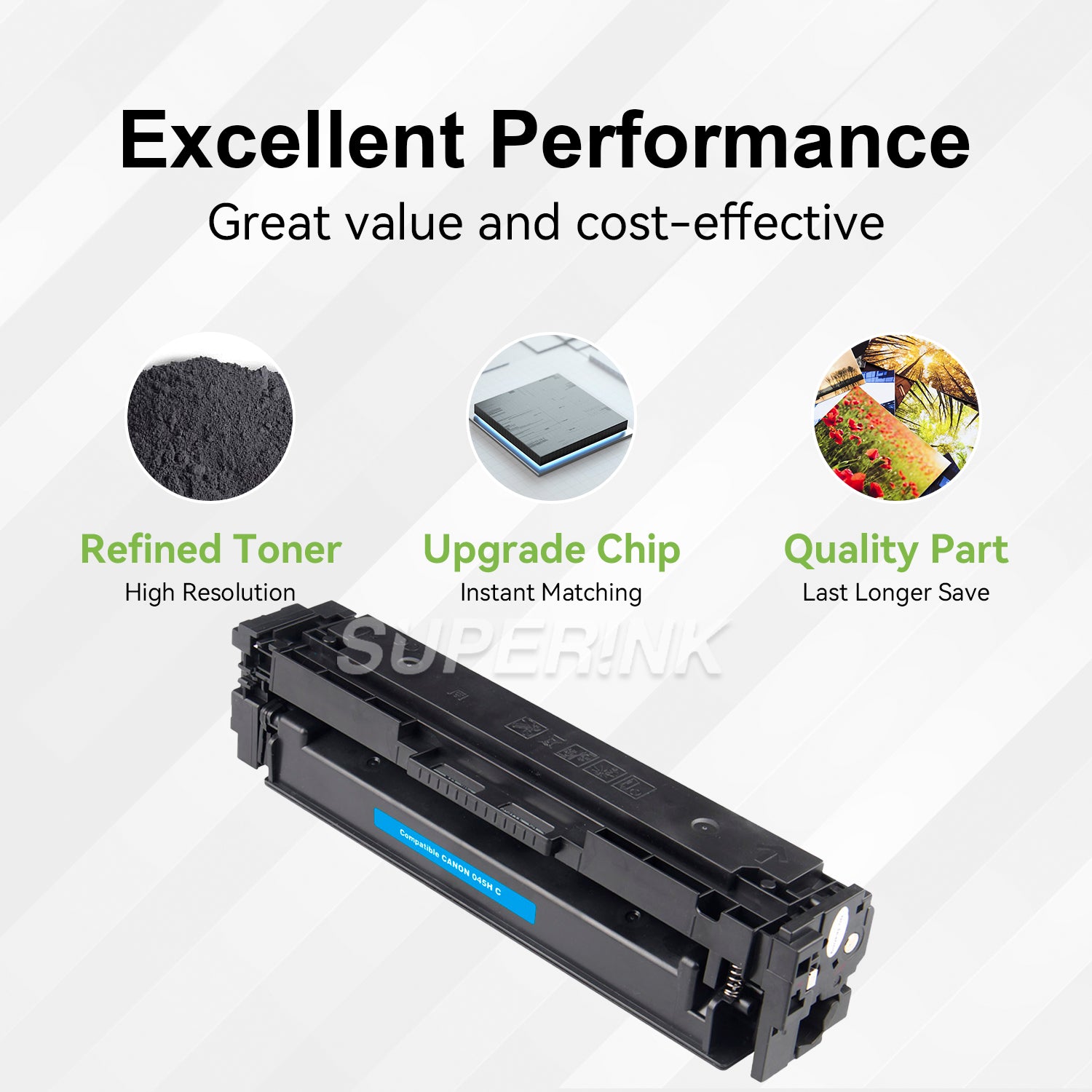 Compatible Canon 045H (1245C001) Cyan Toner Cartridge By Superink