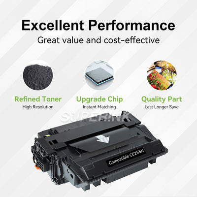 Compatible HP CE255X (HP 55X) Toner Cartridge Black By Superink