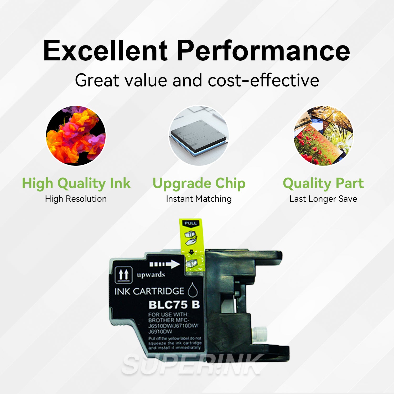 Compatible Brother LC75 Black Ink Cartridge by Superink