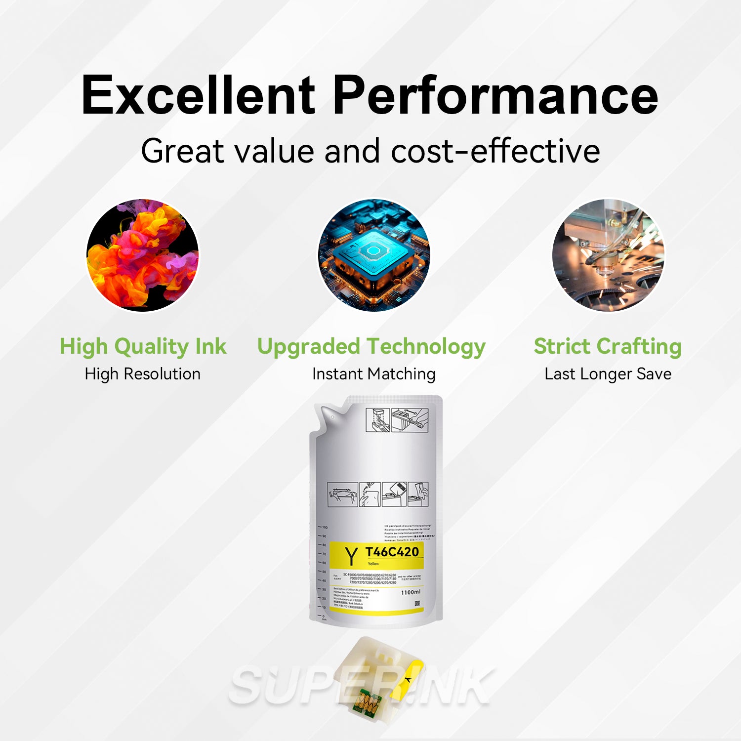 Compatible Epson T46C4 DS Ink Pack, 1100ML - Yellow By Superink