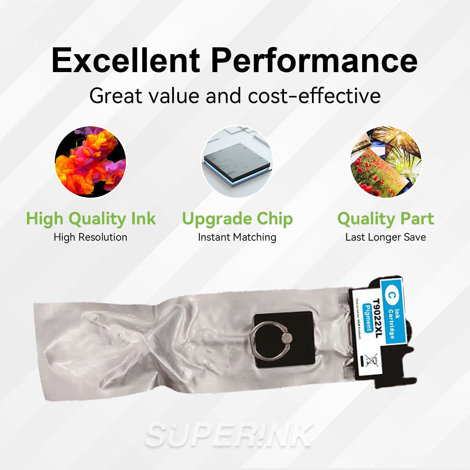 Compatible Epson T902XL220 Cyan Ink Cartridge High Yield