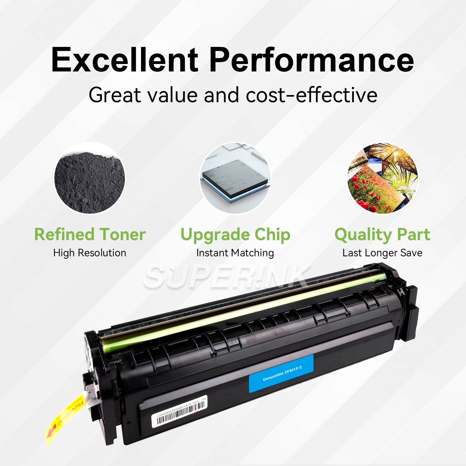 Compatible HP CF501X (HP 202X) Toner Cartridge Cyan By Superink