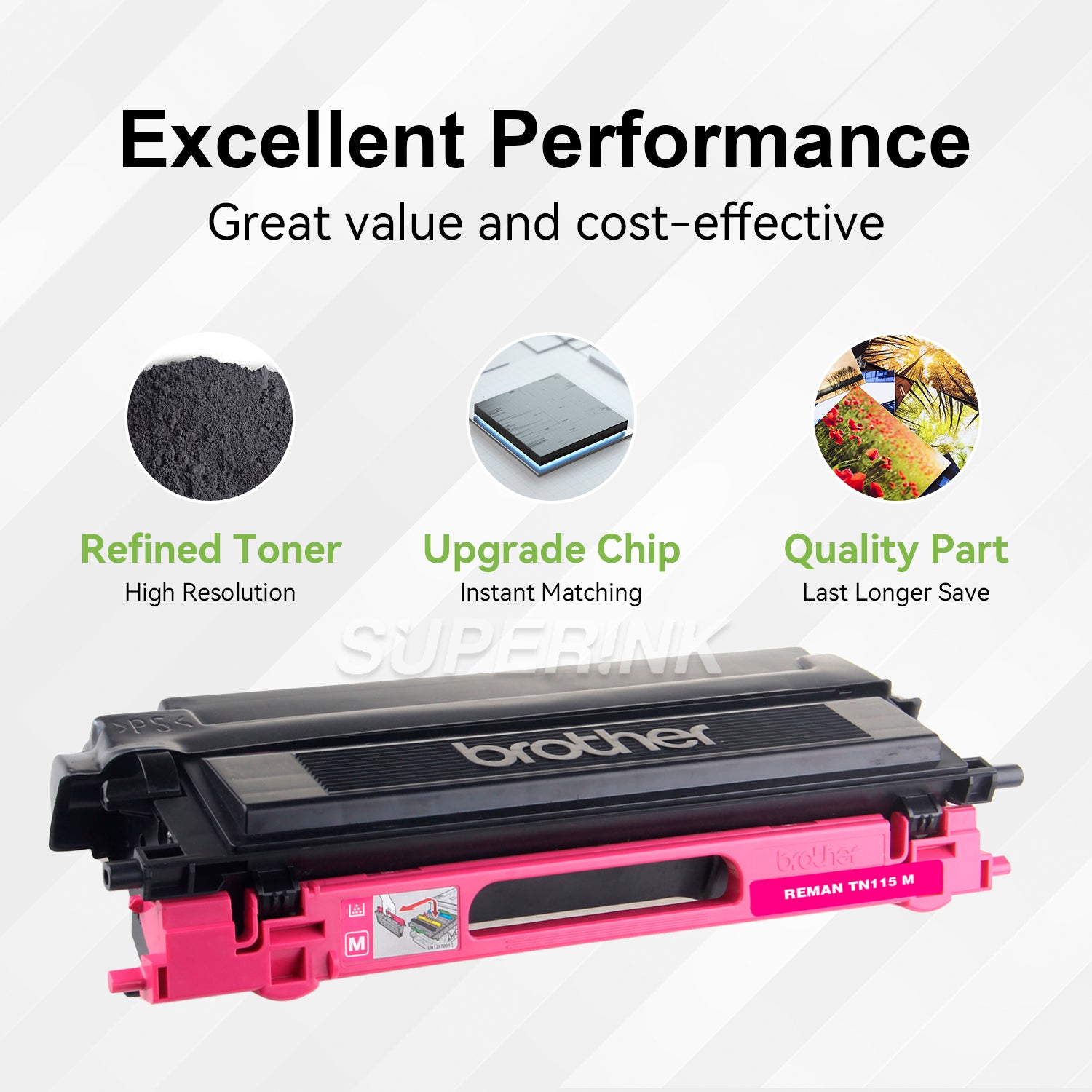 Remanufactured Brother TN115 Magenta Toner Cartridge By Superink
