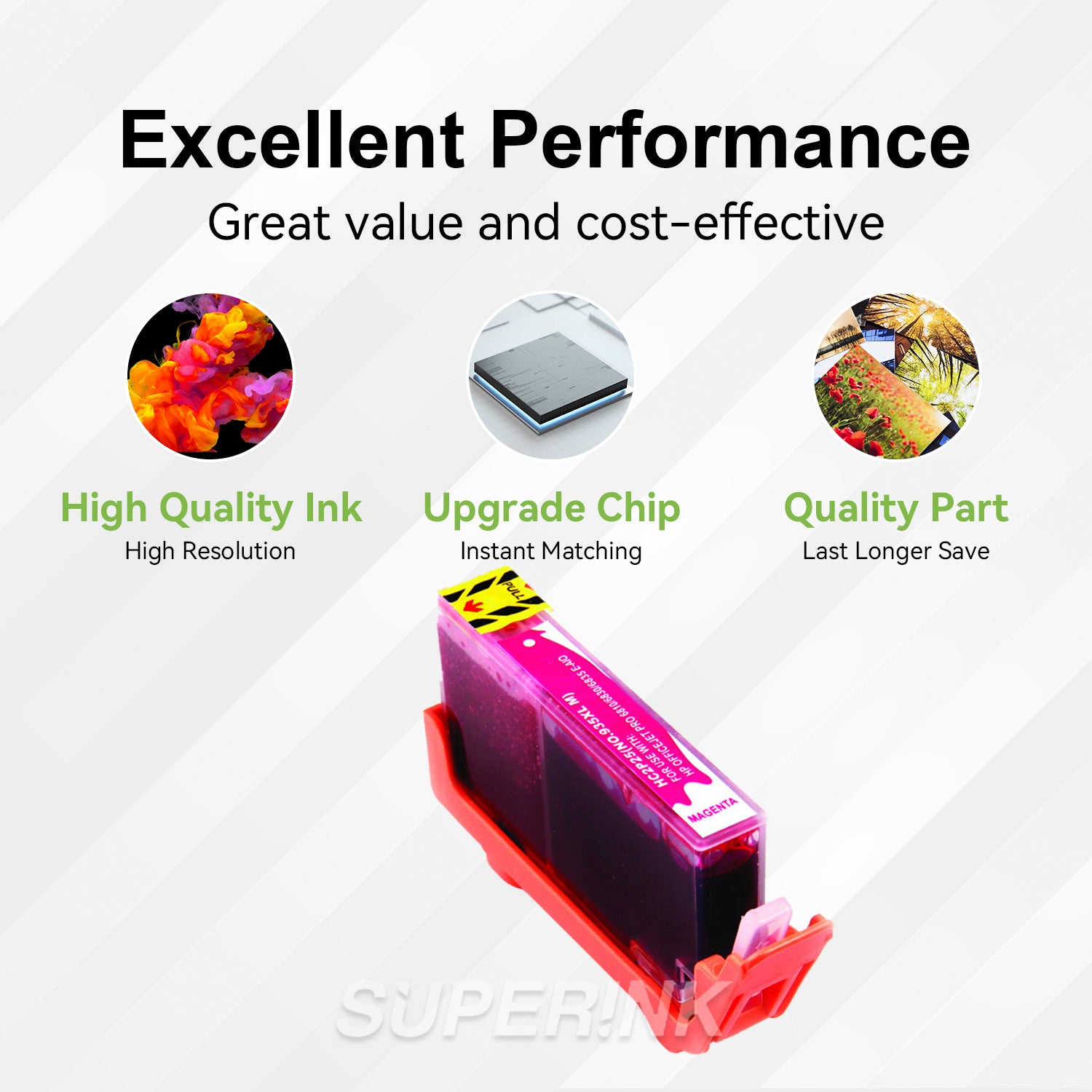 Cartouche d'encre compatible HP 935XL (HP C2P25AN) Magenta haut rendement par Superink