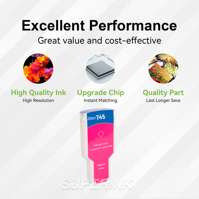 Compatible HP 745 300ml Magenta Ink Cartridge By Superink
