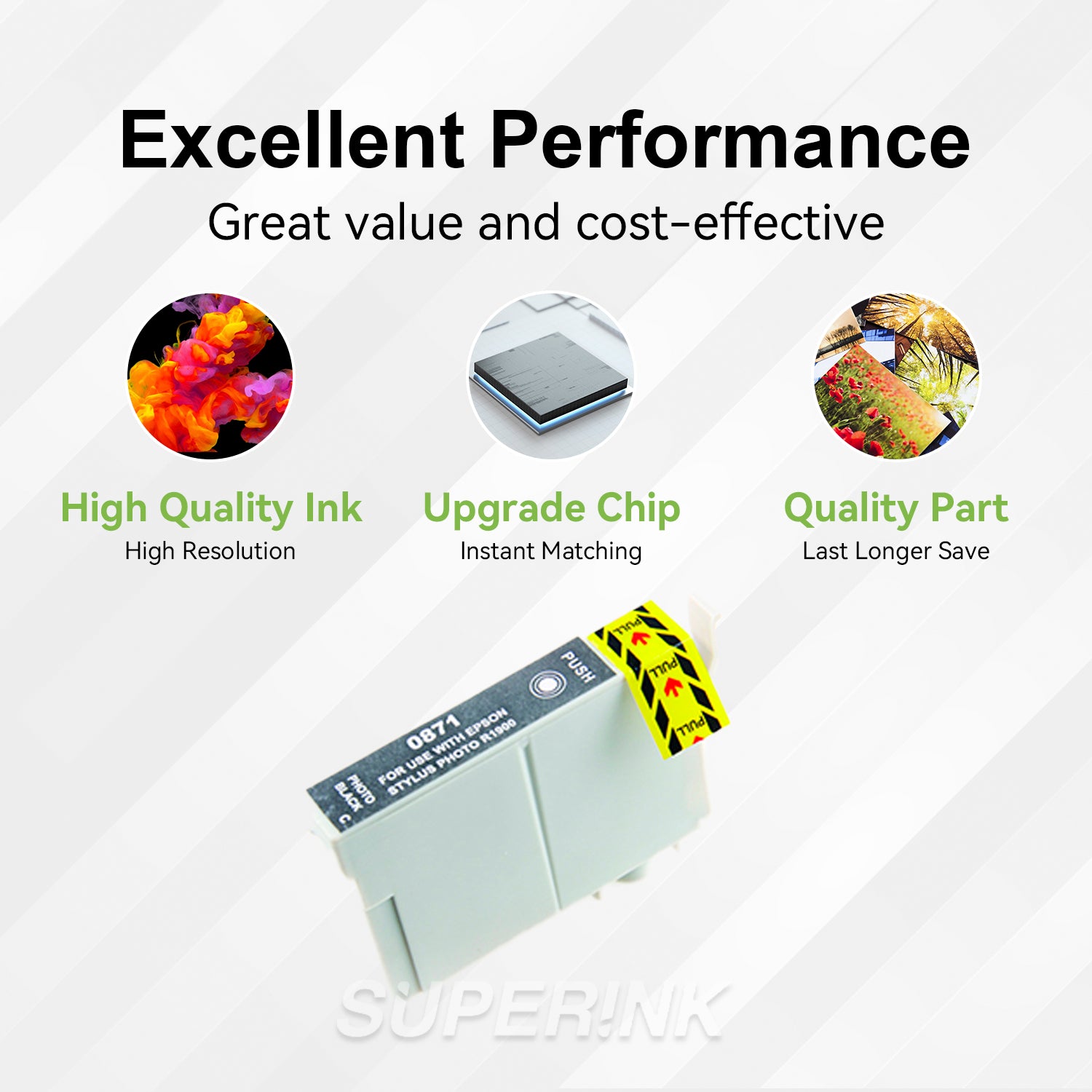 Compatible Epson T087120 Photo Black Inkjet Cartridge By Superink