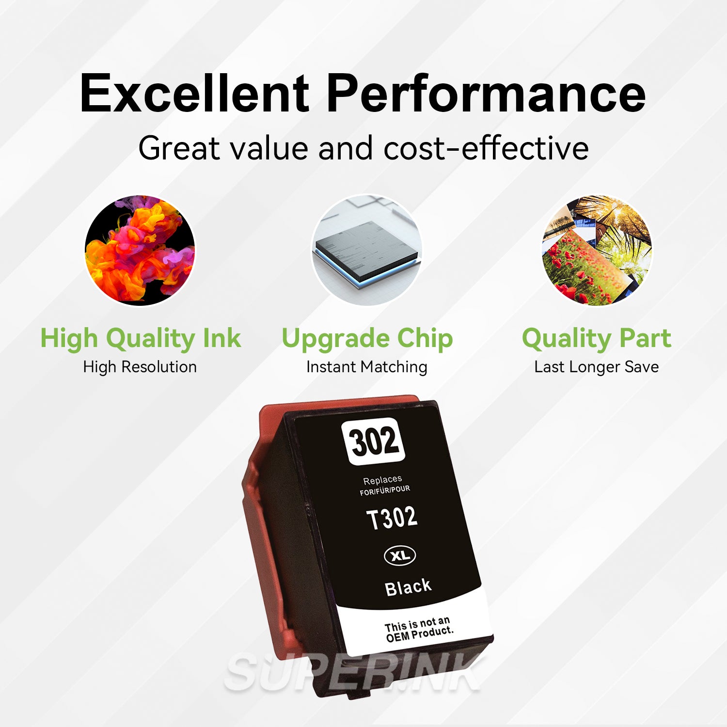 Compatible Epson T302XL020 Black Inkjet Cartridge By Superink