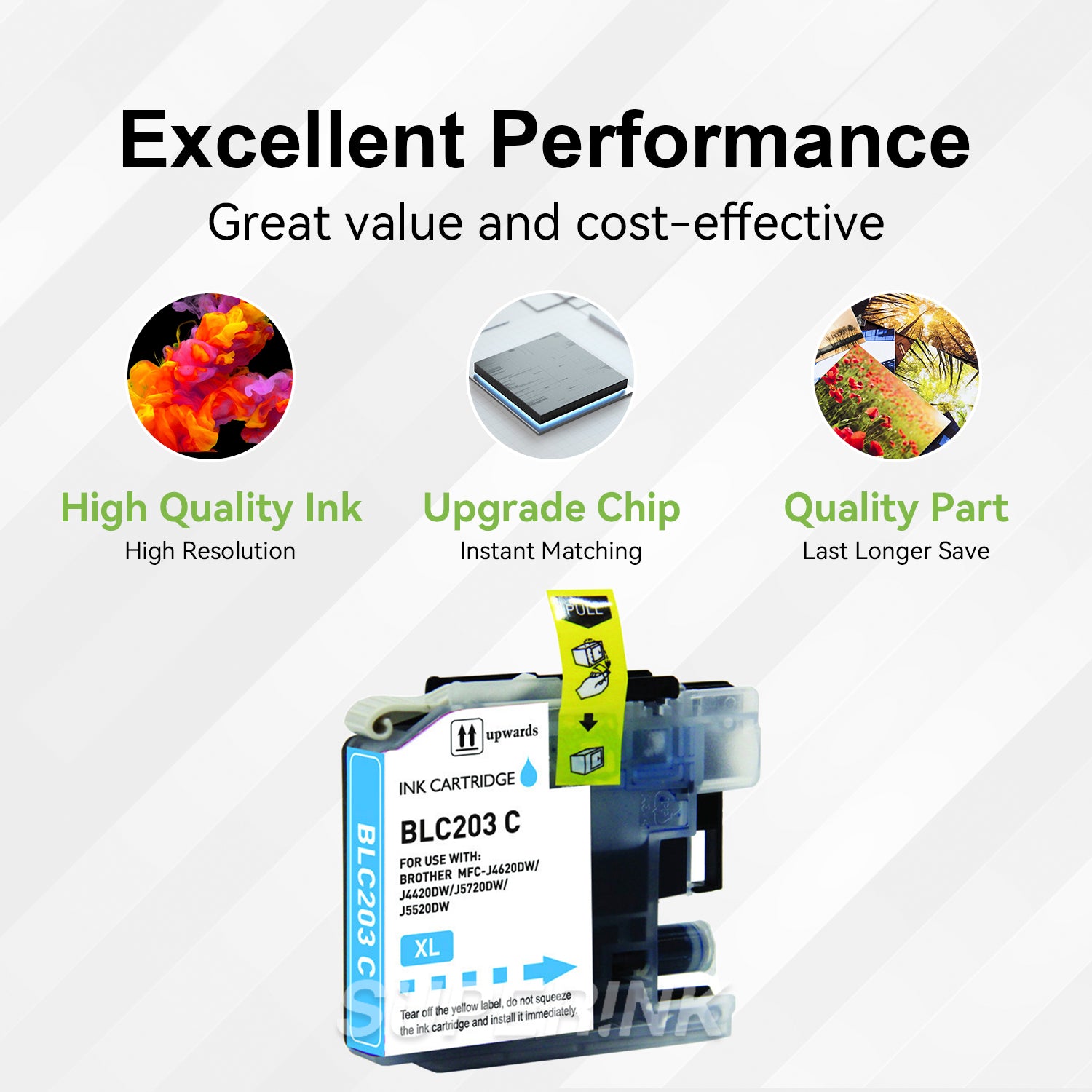 Compatible Brother LC201 Cyan Ink Cartridge by Superink