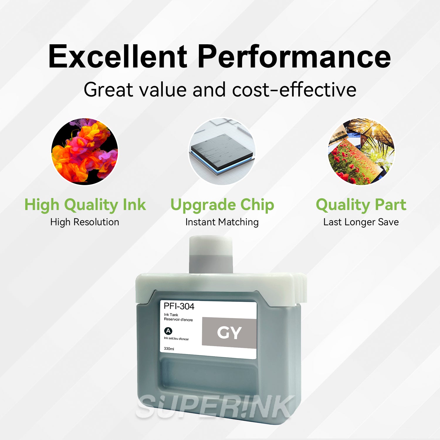 Compatible Canon PFI-304GY 330ml Grey Ink
