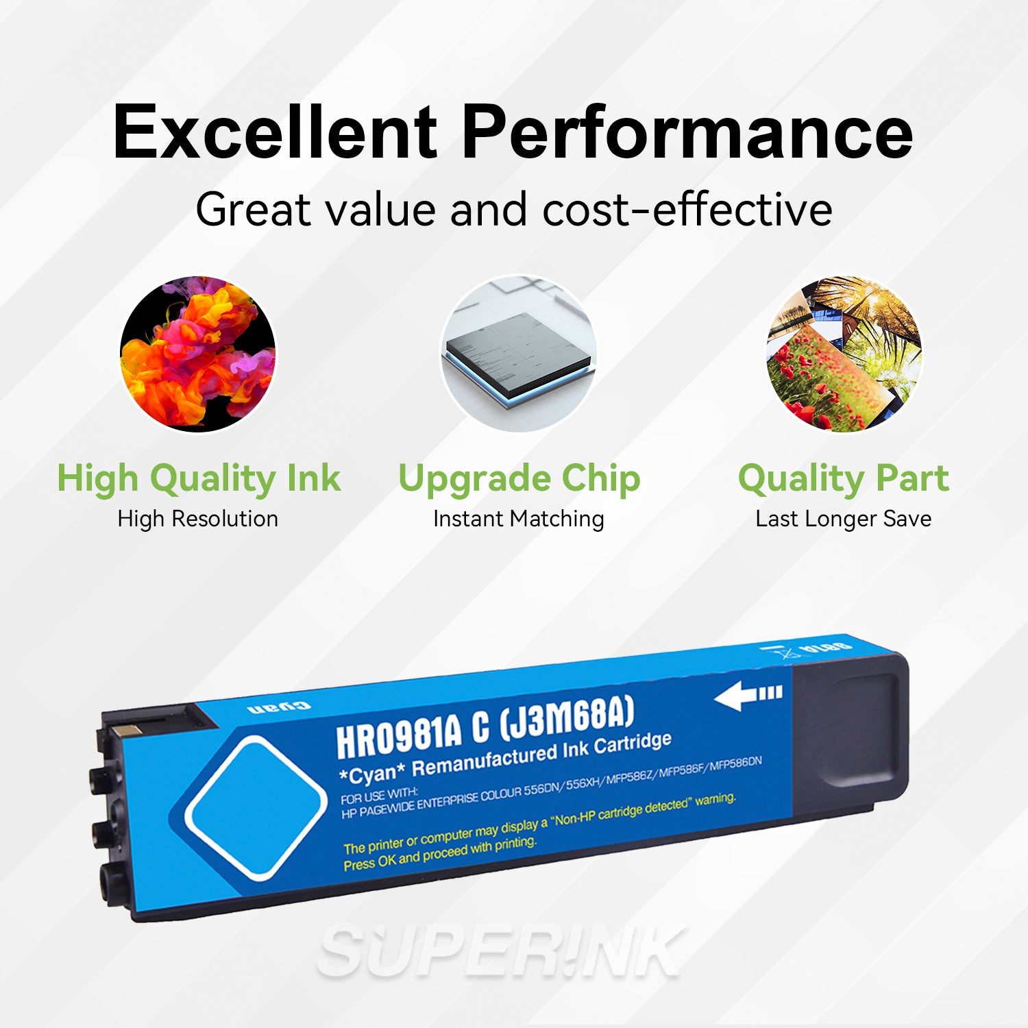 Cartouche d'encre cyan HP 981A J3M68A compatible (PageWide) Par Superink