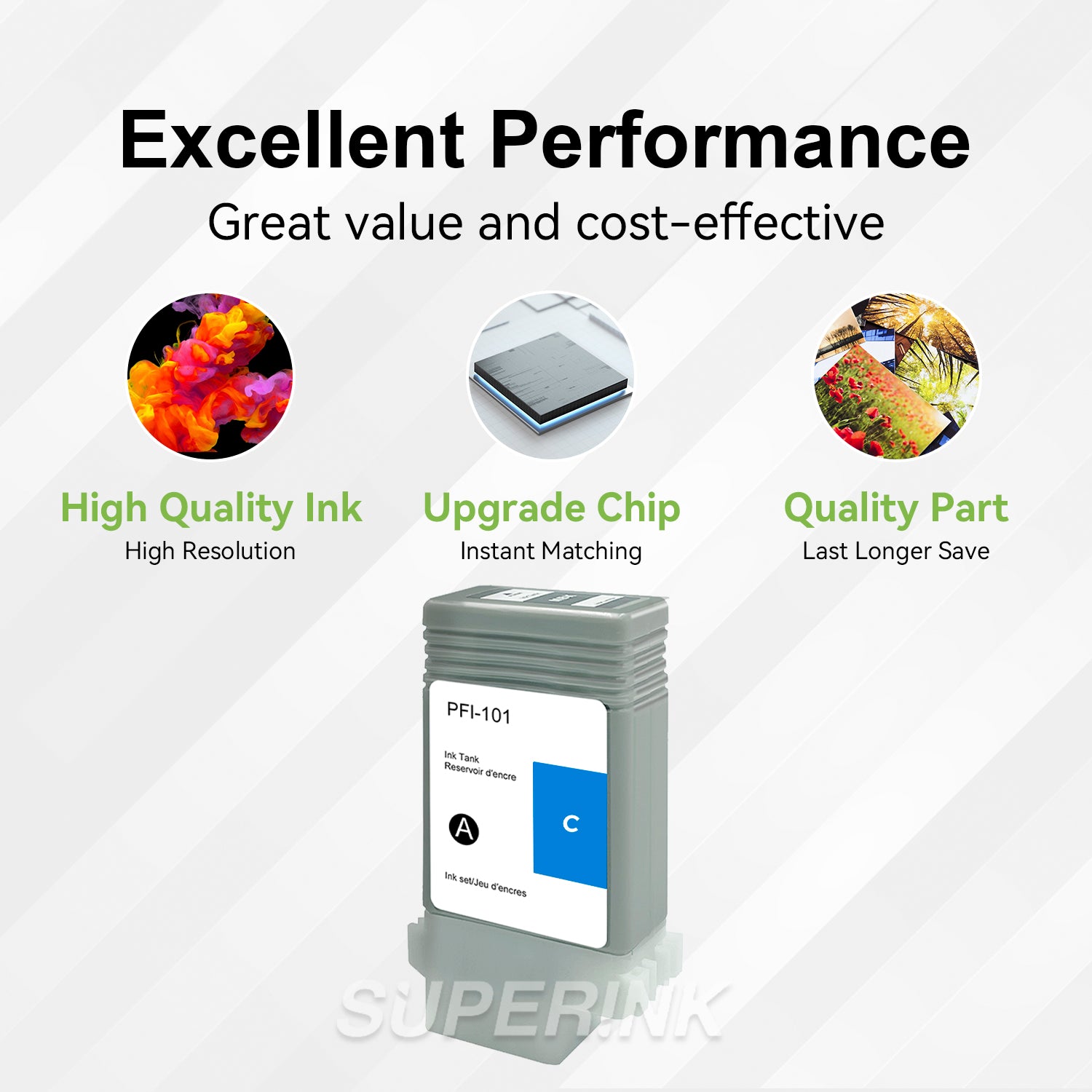 Compatible Canon PFI-101C Cyan Ink Cartridge