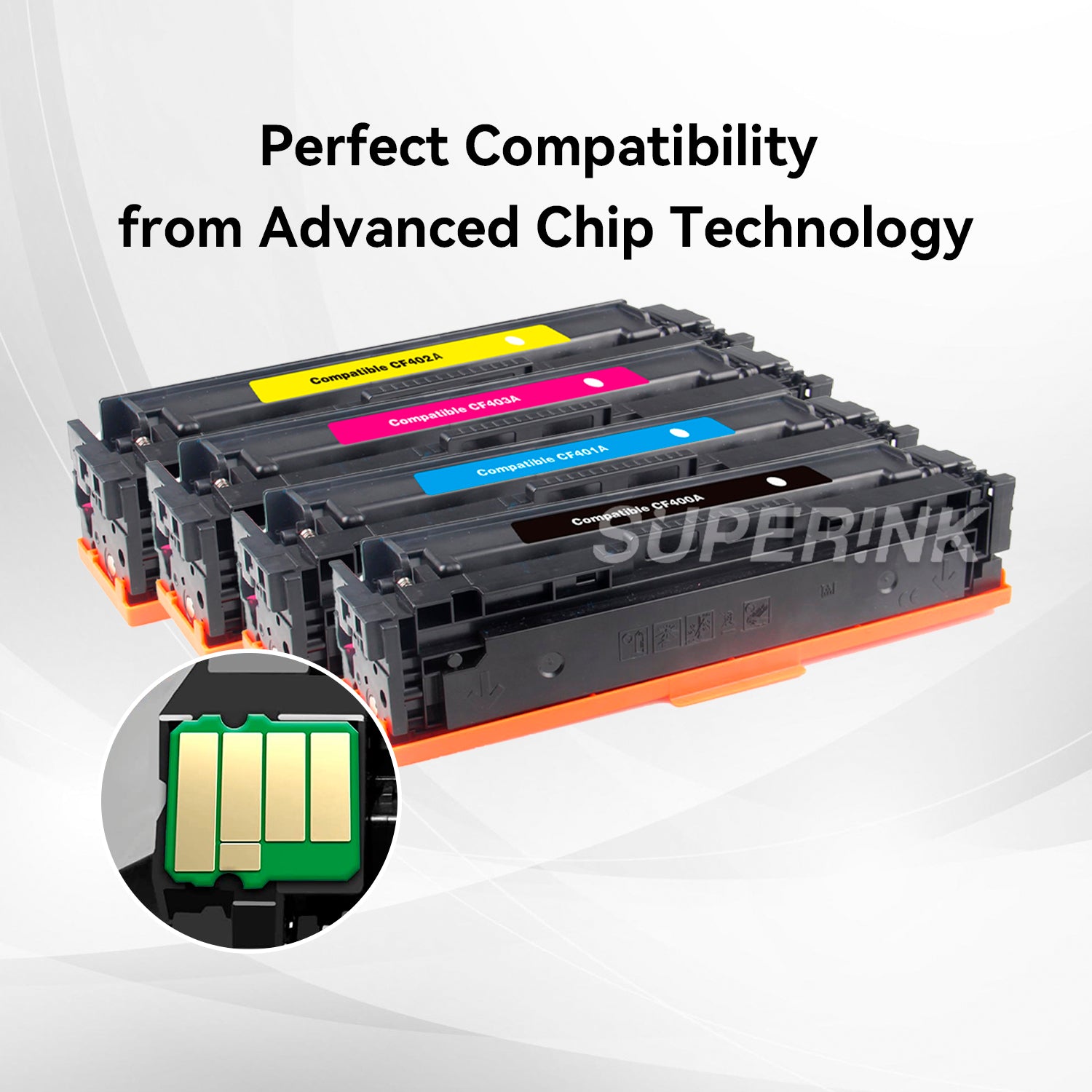 Compatible HP CF400A CF401A CF402A CF403A Toner Set by Superink