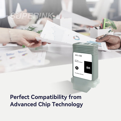 Compatible Canon PFI-106BK Black Ink Cartridge By Superink