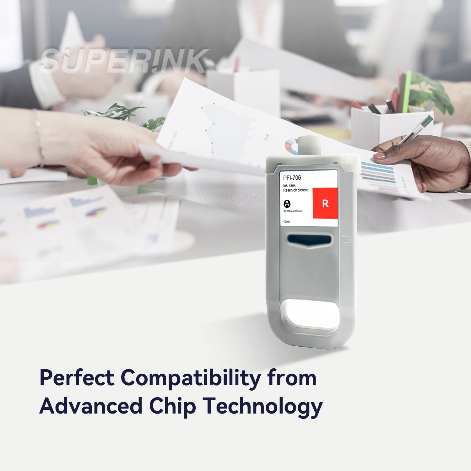 Compatible Canon PFI-706R 700ml Red Ink By Superink