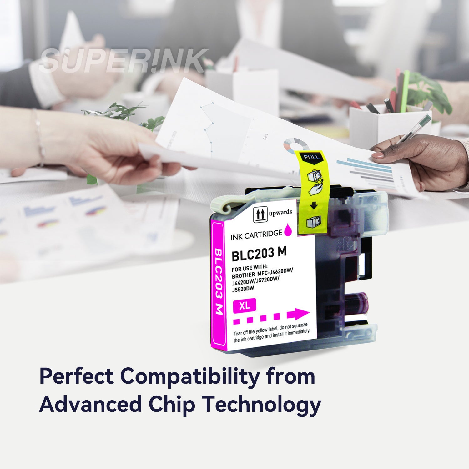 Compatible Brother LC201 Magenta Ink Cartridge by Superink