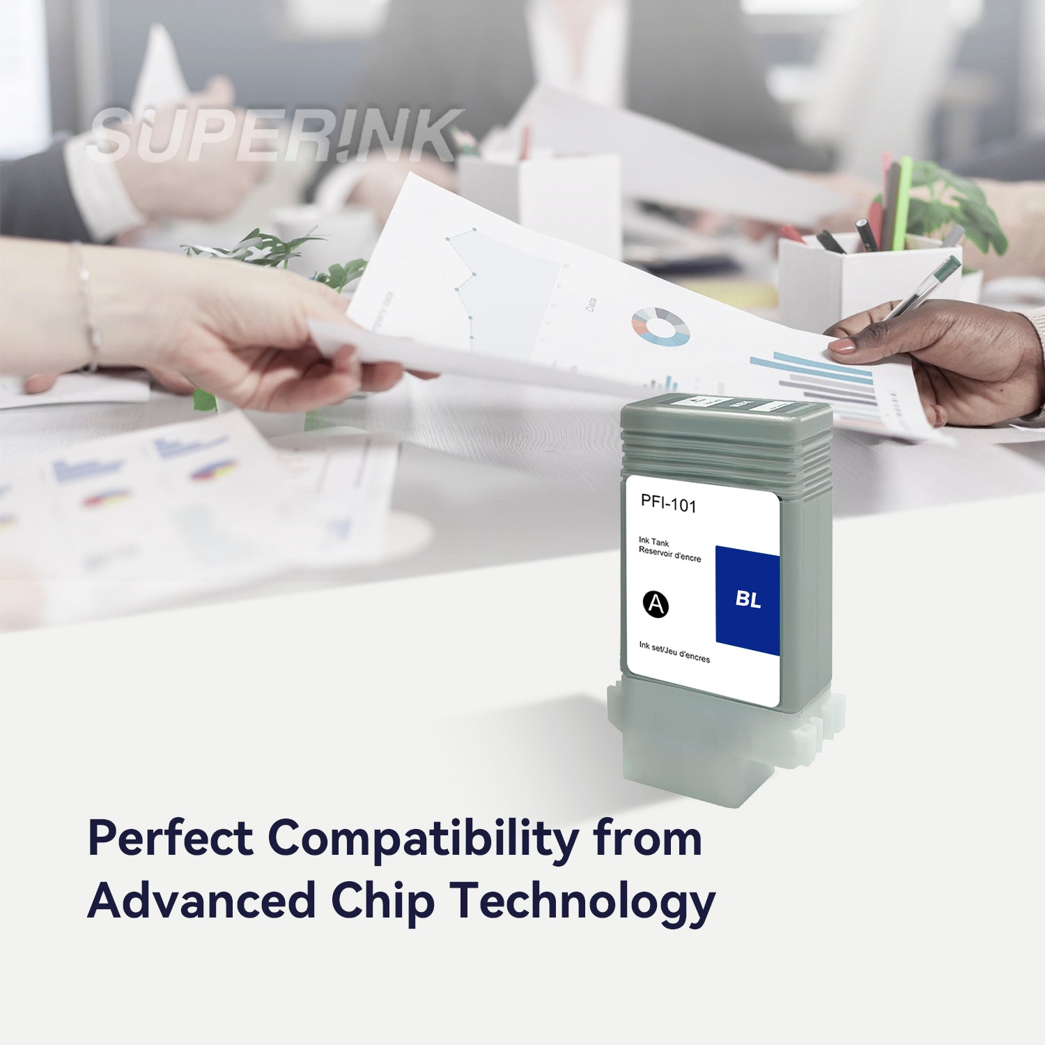 Compatible Canon PFI-101B Blue Ink Cartridge