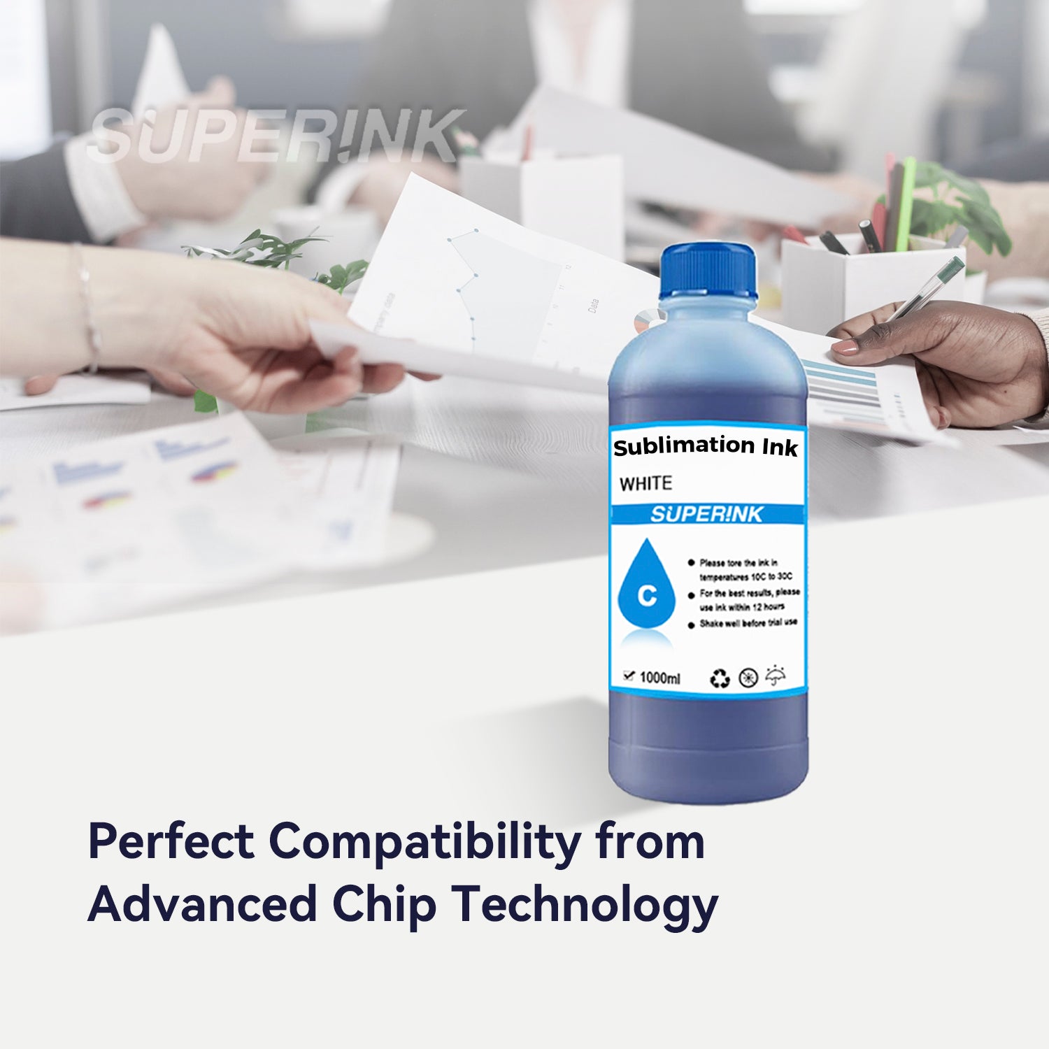 Sublimation Ink 1000ML Cyan for Epson Desktop and Wide Format By Superink