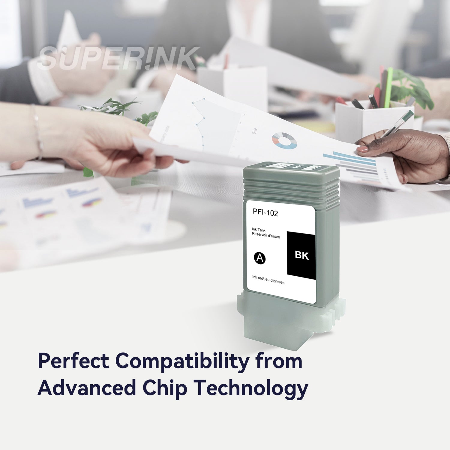 Compatible Canon PFI-102BK Black Ink Cartridge By Superink