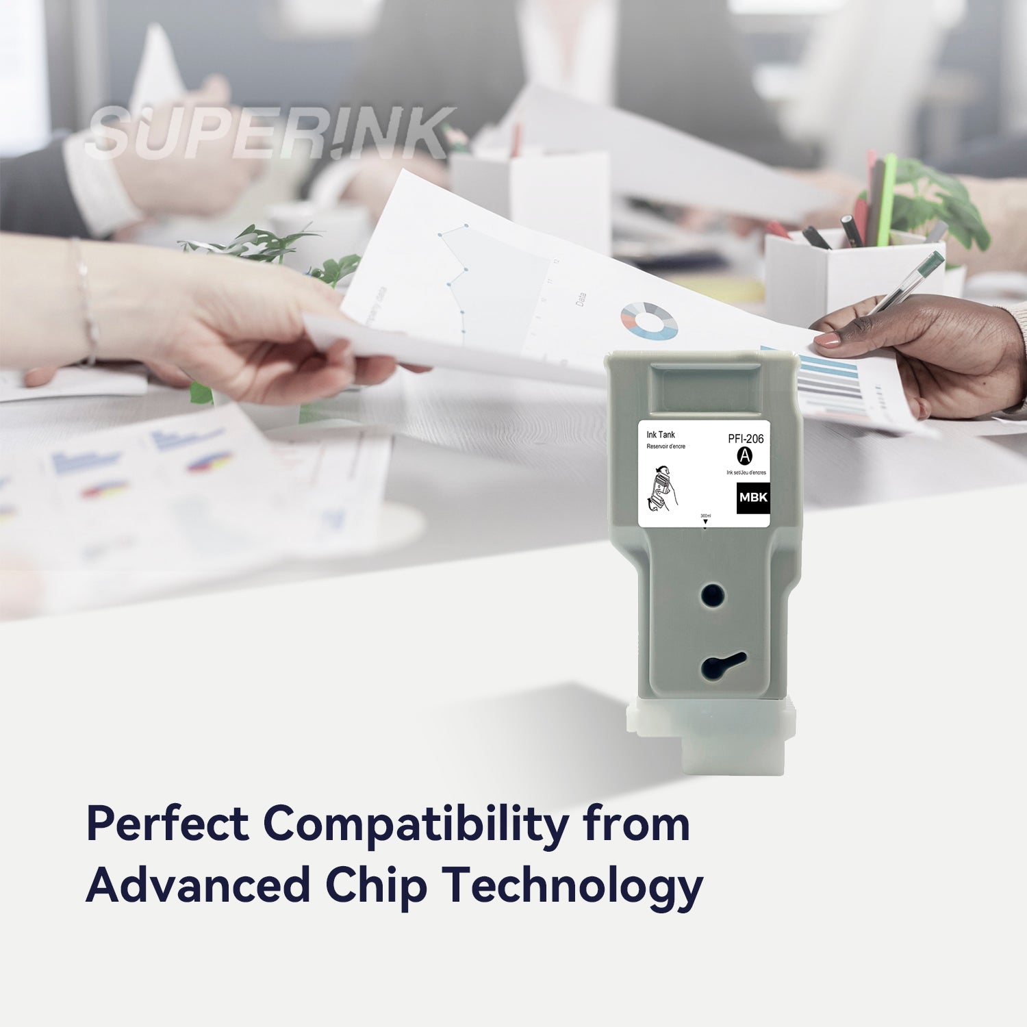 Compatible Canon PFI-206MBK 300ml Matte Black Ink By Superink