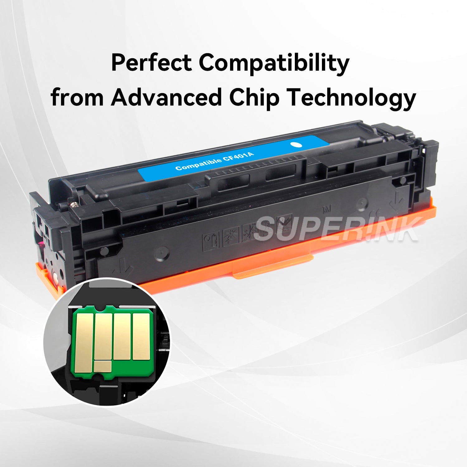 Compatible HP CF401A (201A) Toner Cartridge Cyan by Superink