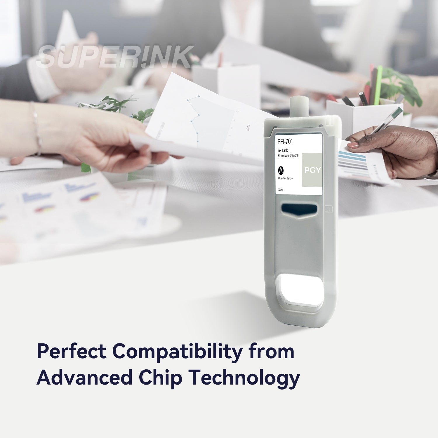 Compatible Canon PFI-701PGY 700ml Photo Grey Ink By Superink