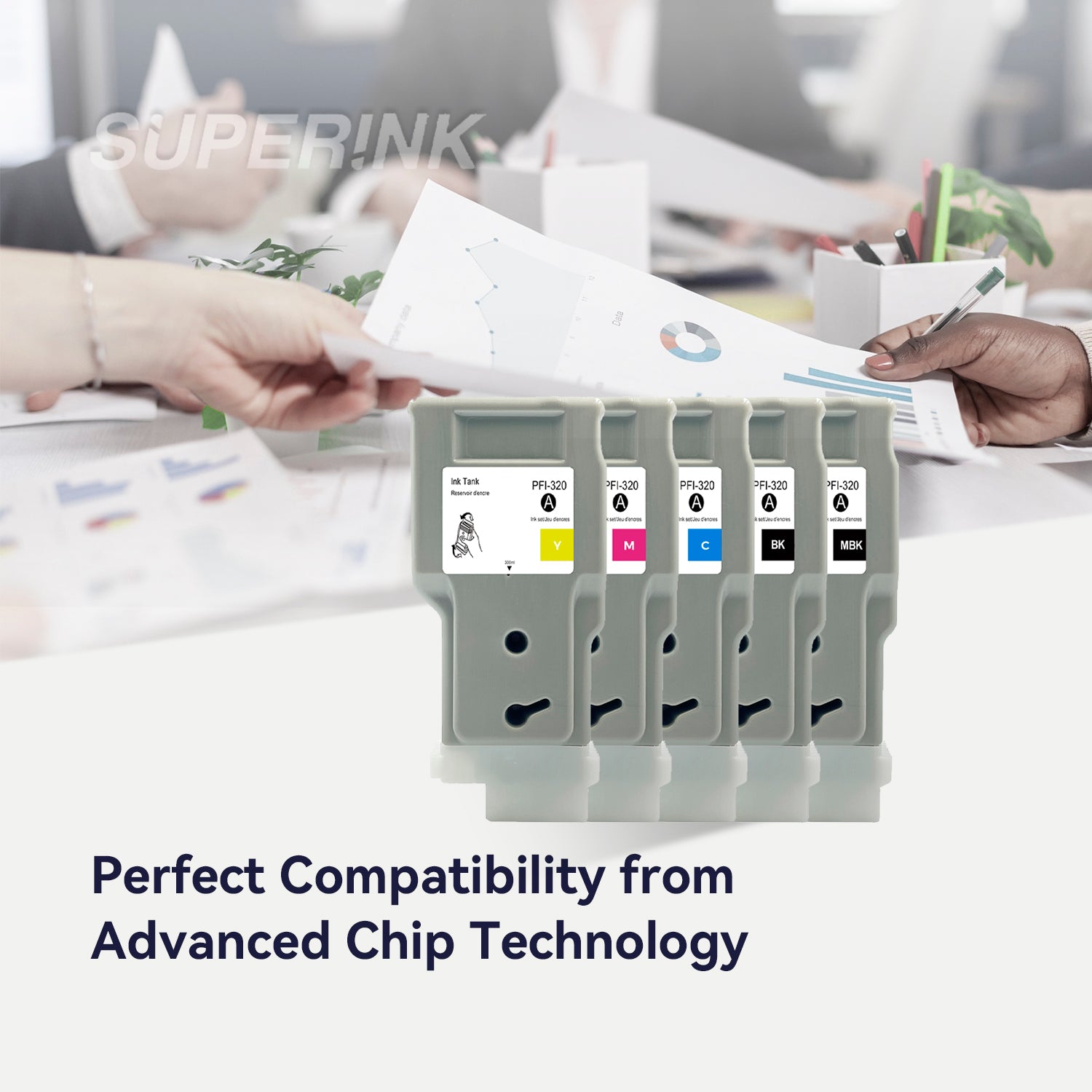 Compatible Canon PFI-320 Ink Cartridge Combo MBK/BK/C/M/Y