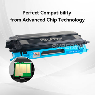 Remanufactured Brother TN115 Cyan Toner Cartridge By Superink