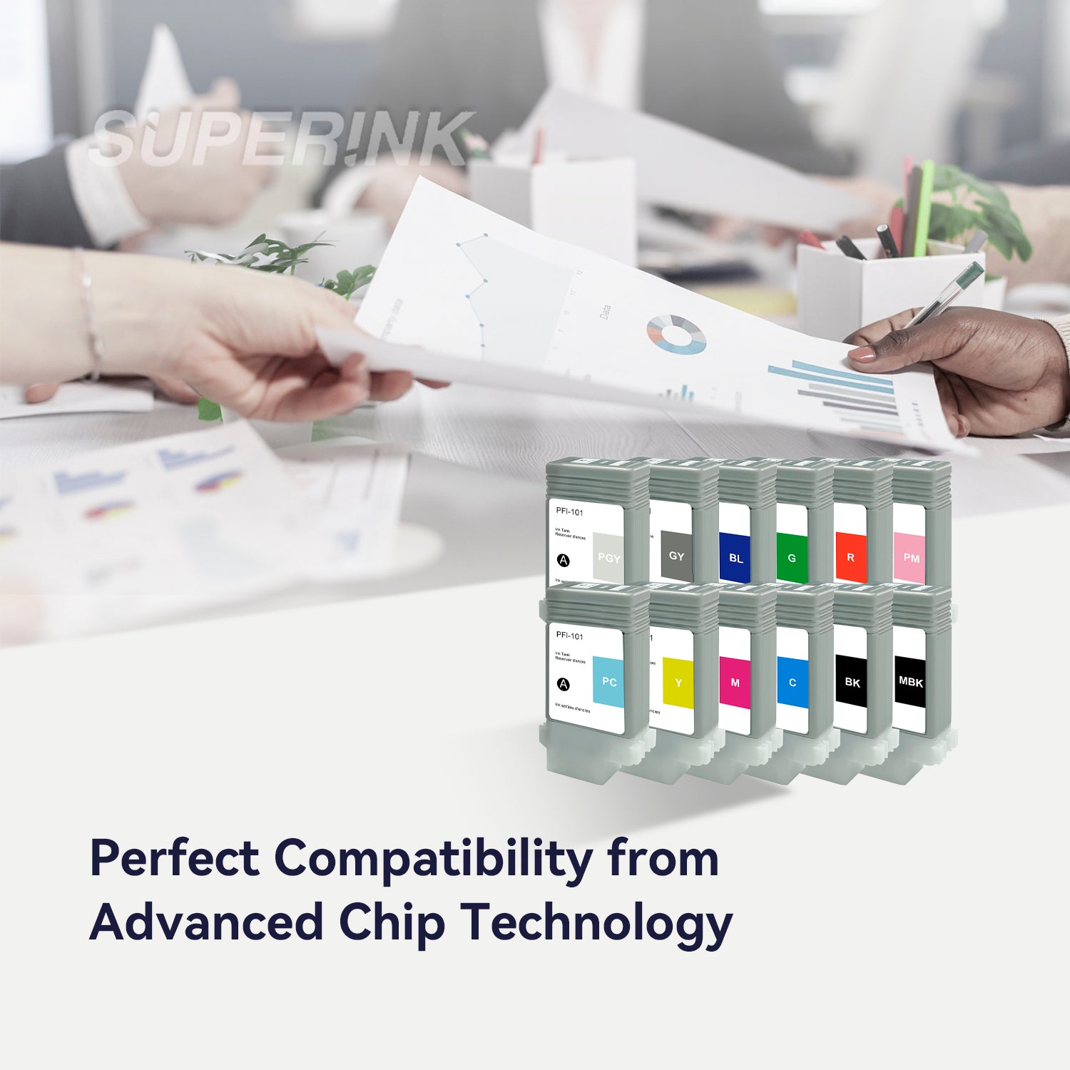 Compatible Canon PFI-101 12pcs Combo Ink Cartridge