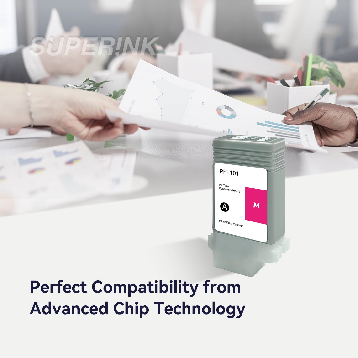 Compatible Canon PFI-101M Magenta Ink Cartridge
