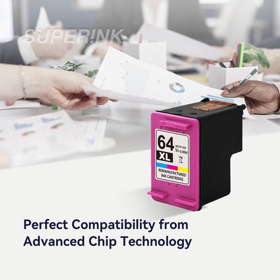 Compatible HP 64XL (HP N9J91AN) Ink Cartridge Tri-color By Superink