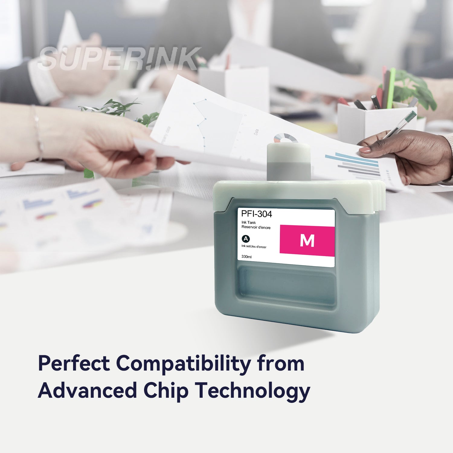 Compatible Canon PFI-304M 330ml Magenta Ink