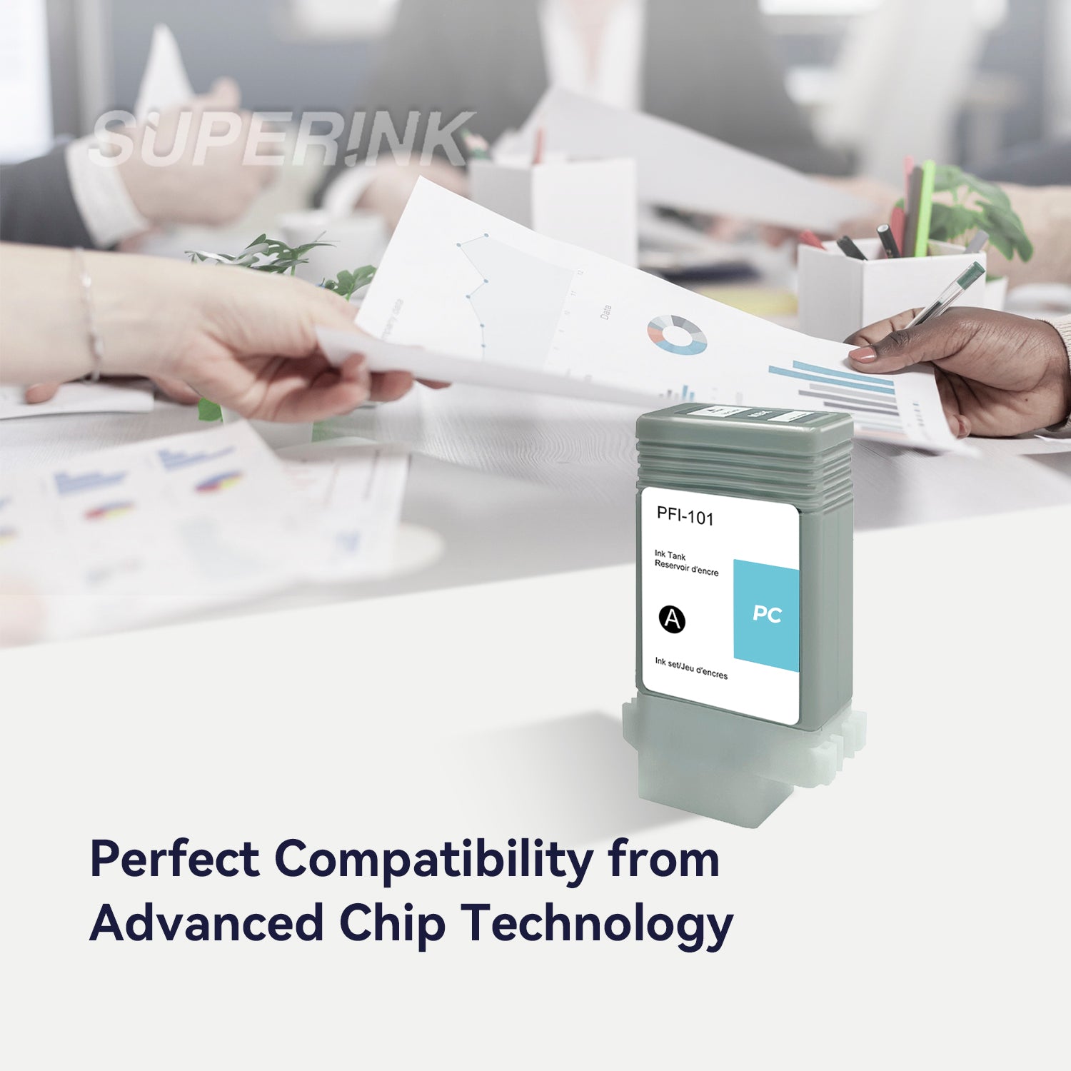Compatible Canon PFI-101PC Photo Cyan Ink Cartridge