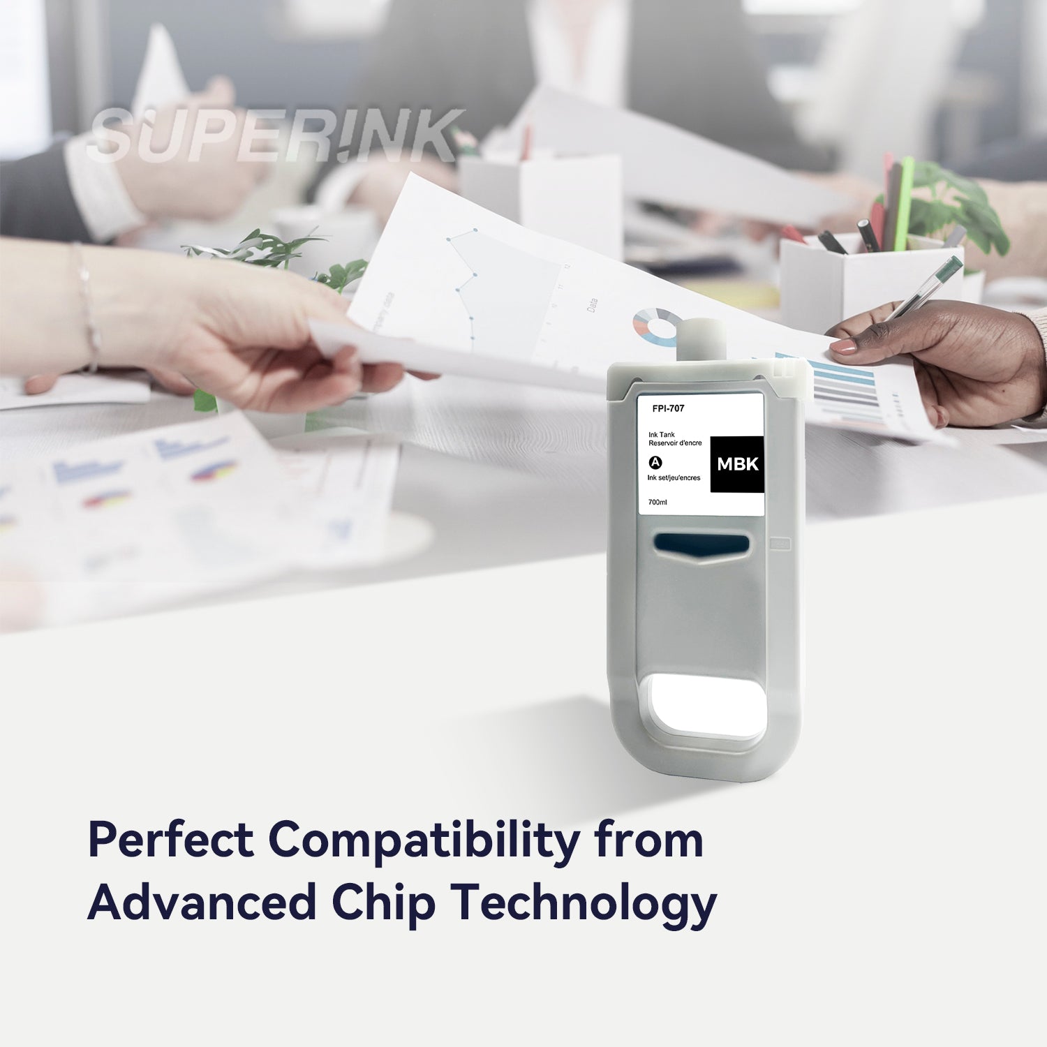 Compatible Canon PFI-707MBK 700ml Matte Black Ink By Superink