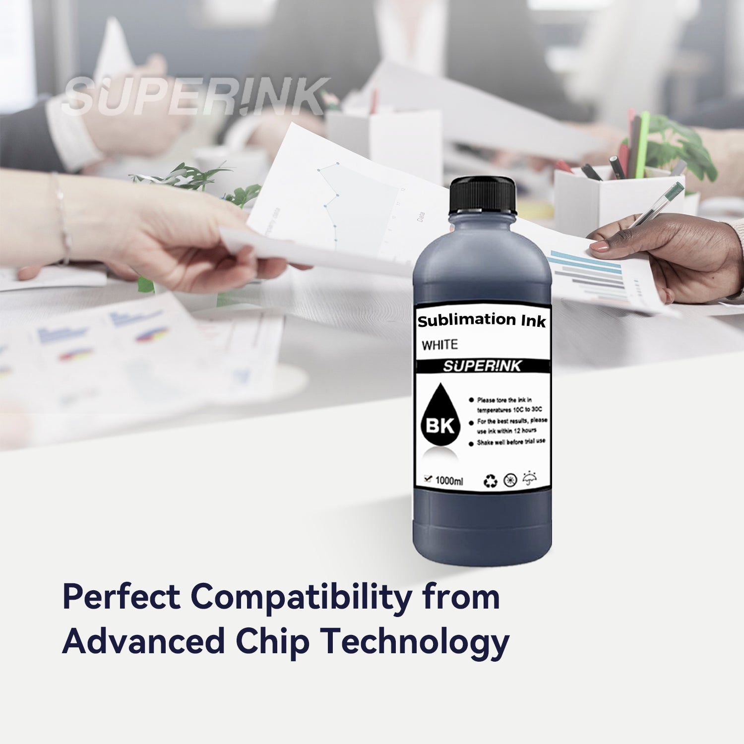 Sublimation Ink 1000ML Black for Epson Desktop and Wide Format By Superink