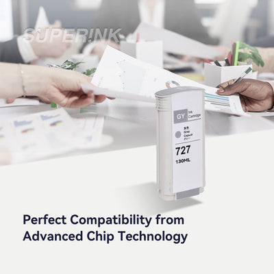 Compatible HP 727 (B3P24A) 300ml Grey Ink Cartridge By Superink