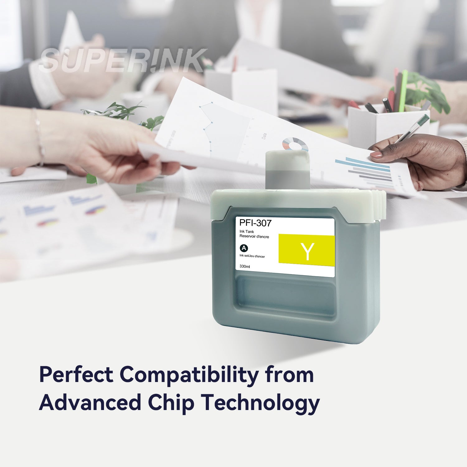 Compatible Canon PFI-307Y 330ml Yellow Ink By Superink