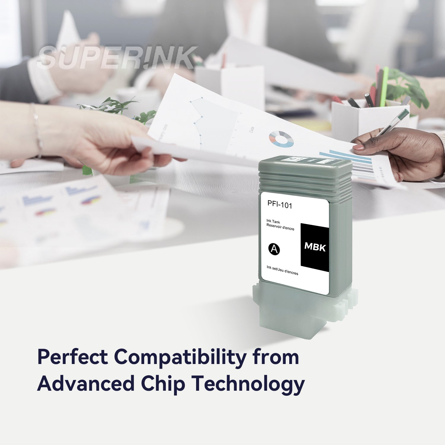 Compatible Canon PFI-101MBK Matte Black Ink Cartridge By Superink