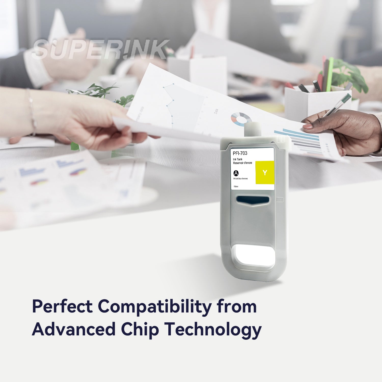 Compatible Canon PFI-703Y 700ml Yellow Ink By Superink