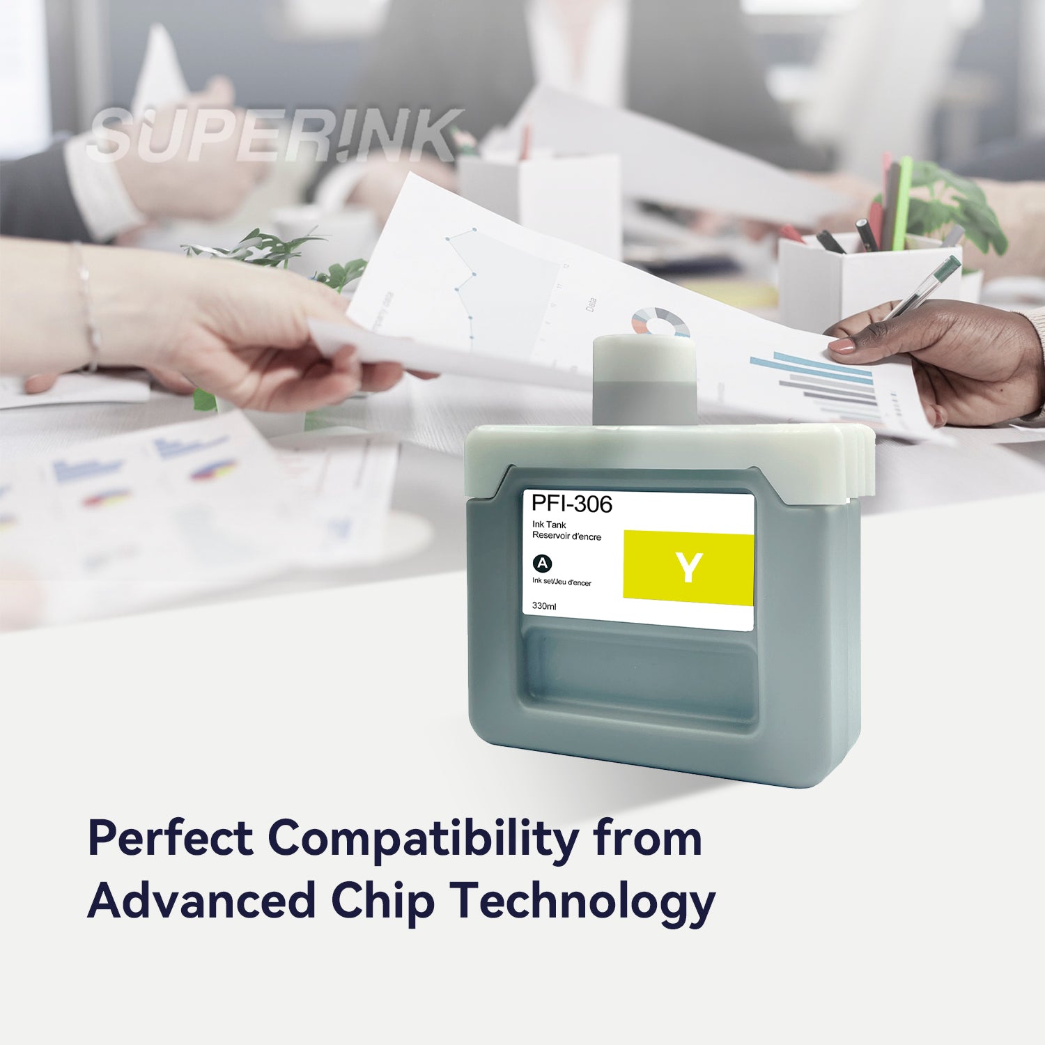 Compatible Canon PFI-306Y 700ml Yellow Ink