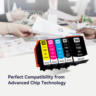 Compatible Epson T302XL Ink Cartridge 5pcs Combo By Superink